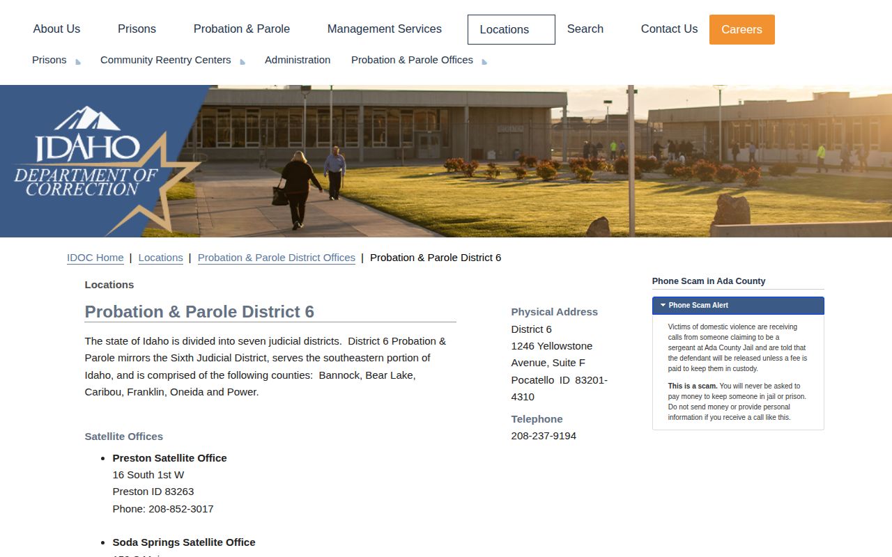 Oneida County post-release supervision District 6 office page